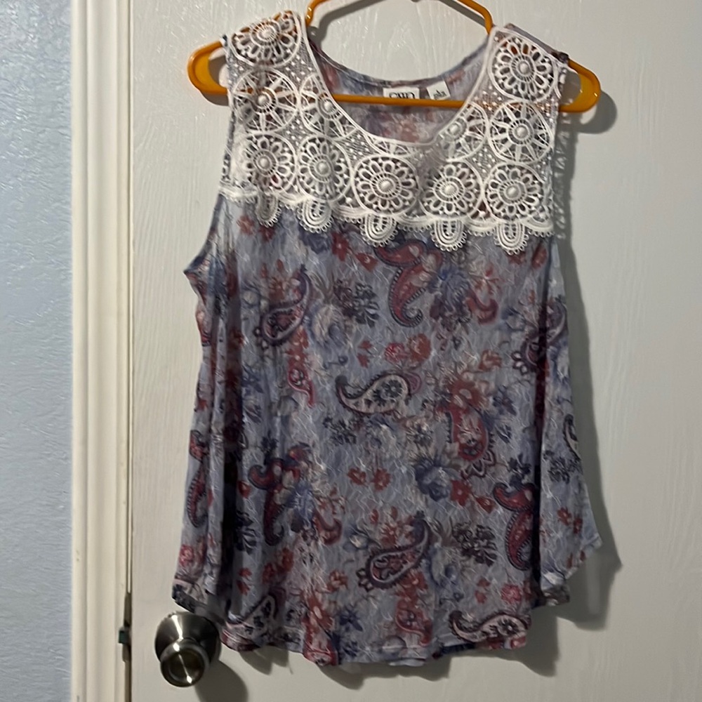 Women’s large sheer sleeveless blouse